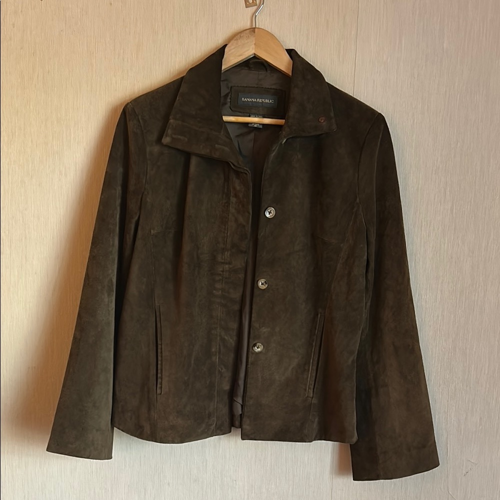 Banana Republic Dark Brown suede Jacket medium